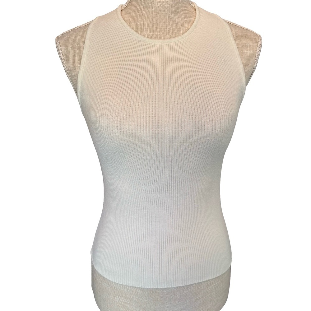 H&M Ribbed Tank Tops (2) - Brown & White with Back Cutout NWT - Picture 5 of 11